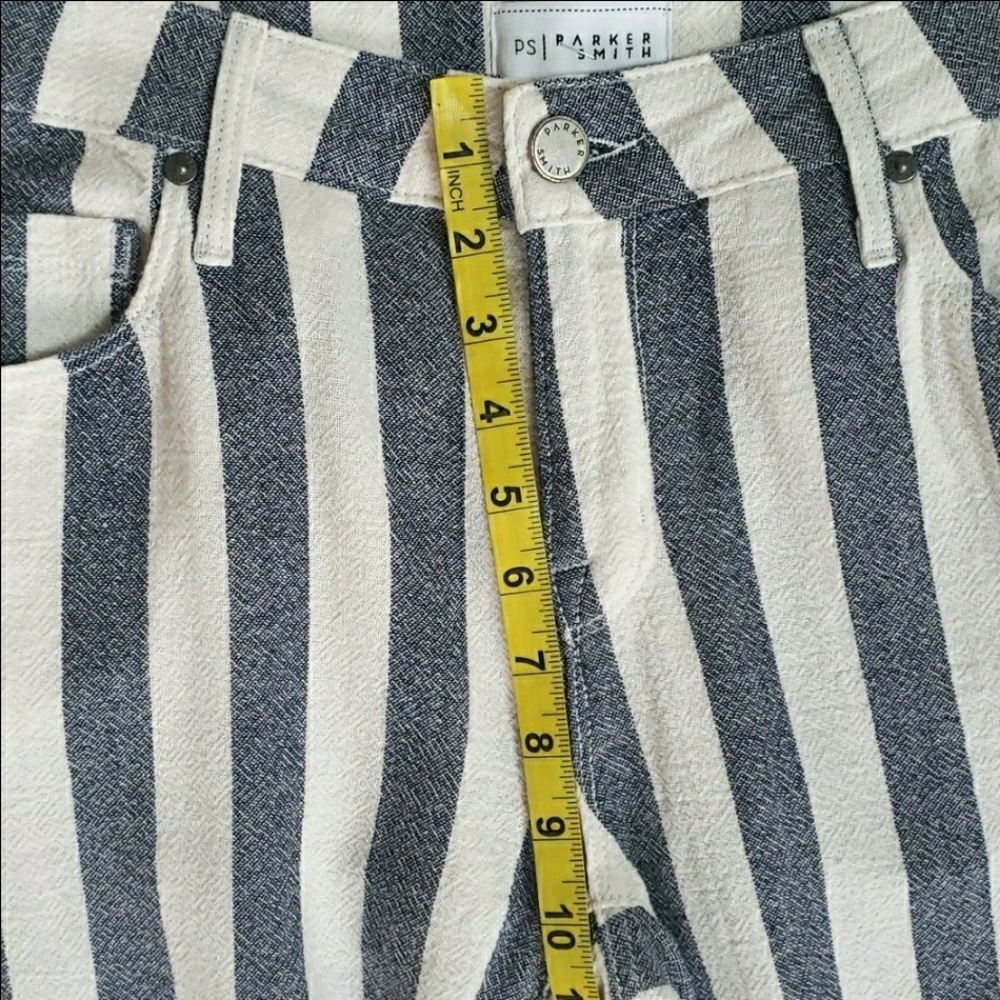 Parker Smith Sailor Mid-Rise Striped Denim Palazzo Flare Nautical Pants … - Picture 11 of 16